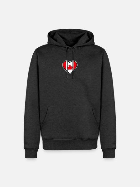 kanada flagge herz - Männer Premium Bio Hoodie - Anthrazit meliert