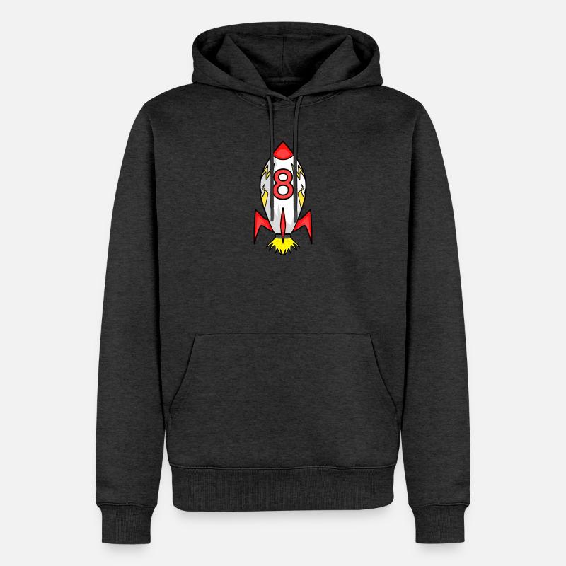 Rocket 8 ans - Sweat à capuche Premium bio Homme - anthracite chiné