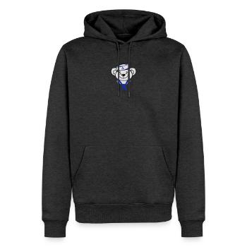 Bär mit Matrosenhut und Matrosen Halstuch - Männer Premium Bio Hoodie - Anthrazit meliert - Vorne - Thijin (182cm)