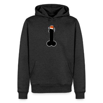 Frohe Weihnachten mit Penis und Mütze - Männer Premium Bio Hoodie - Anthrazit meliert - Vorne - Thijin (182cm)