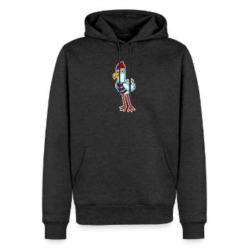 Mouette de la mer du Nord Motif Oiseau - Sweat à capuche Premium bio Homme - anthracite chiné - Devant - Thijin (182cm)