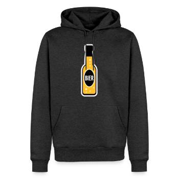 Bierflasche (Bier / Bierchen / NEG 3C) - Männer Premium Bio Hoodie - Anthrazit meliert - Vorne - Thijin (182cm)