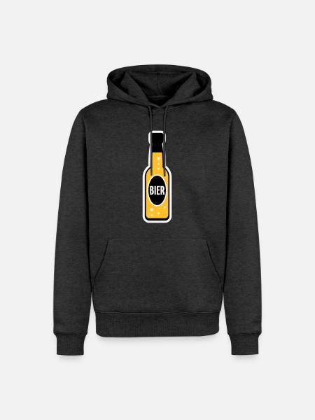 Bierflasche (Bier / Bierchen / NEG 3C) - Männer Premium Bio Hoodie - Anthrazit meliert