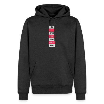 May I Offer You Some Quality Irony Lustiger Spruch - Männer Premium Bio Hoodie - Anthrazit meliert - Vorne - Thijin (182cm)