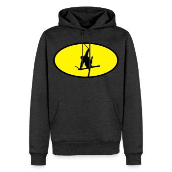 Ski Freestyle Logo - Männer Premium Bio Hoodie - Anthrazit meliert - Vorne - Thijin (182cm)