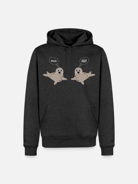 Seehund Seehunde Robbe Robben Tiere - Männer Premium Bio Hoodie - Anthrazit meliert