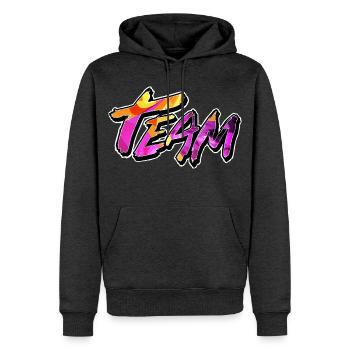 Équipe - Sweat à capuche Premium bio Homme - anthracite chiné - Devant - Thijin (182cm)
