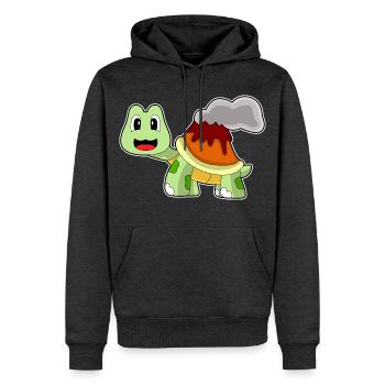 Volcan de la tortue - Sweat à capuche Premium bio Homme - anthracite chiné - Devant - Thijin (182cm)