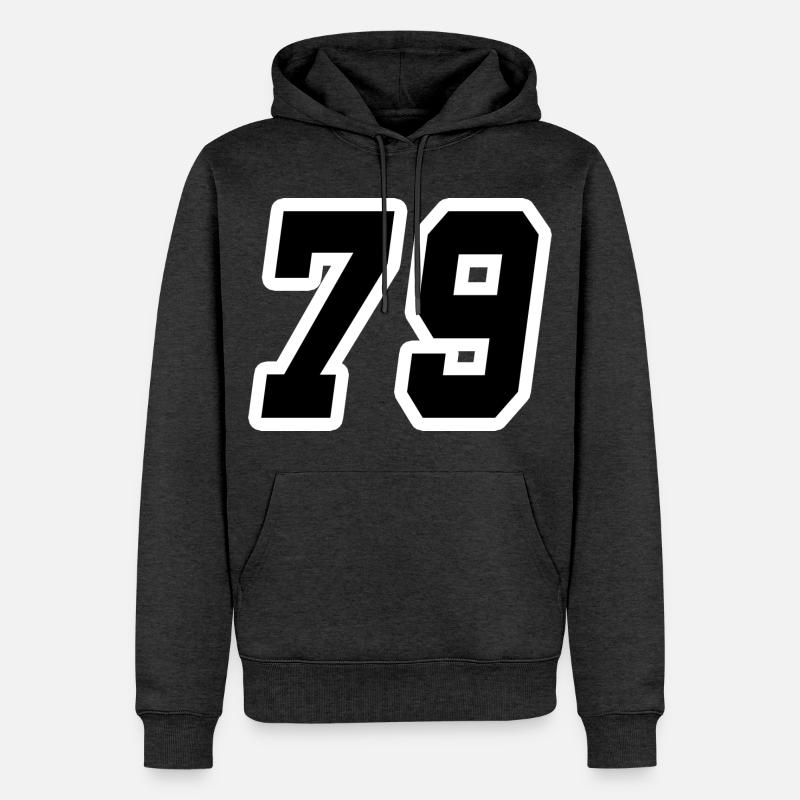 Nummer neunundsiebzig 79 - Männer Premium Bio Hoodie - Anthrazit meliert