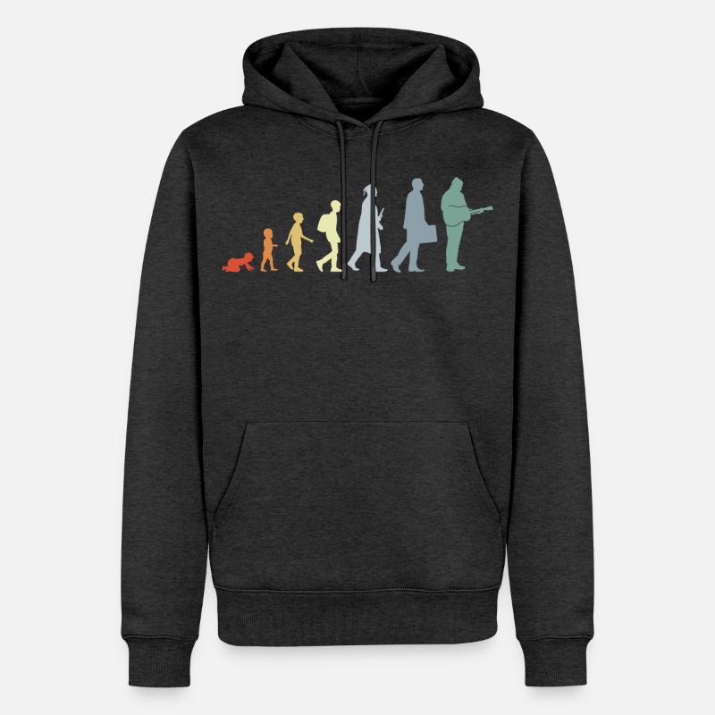 Évolution du guitariste - Sweat à capuche Premium bio Homme - anthracite chiné