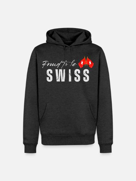 Stolzer Schweizer, ich liebe die Schweiz - Männer Premium Bio Hoodie - Anthrazit meliert