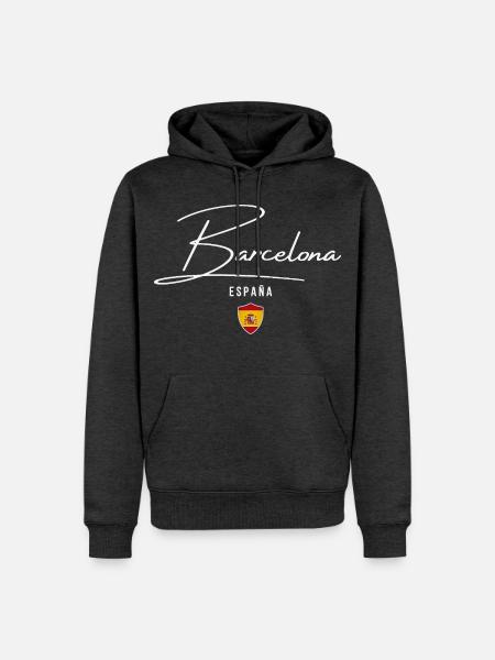 Barcelona, Spanien, elegantes Design - Männer Premium Bio Hoodie - Anthrazit meliert