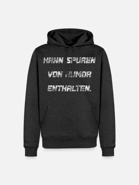 Kann Spuren von Humor enthalten - Männer Premium Bio Hoodie - Anthrazit meliert