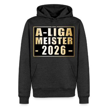 Champion de la Kreisliga A 2026 - Sweat à capuche Premium bio Homme - anthracite chiné - Devant - Thijin (182cm)