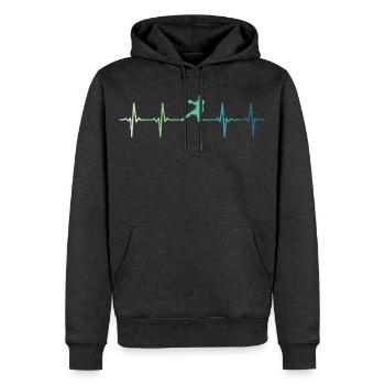 Handball, Herzschlag, Handball - Männer Premium Bio Hoodie - Anthrazit meliert - Vorne - Thijin (182cm)