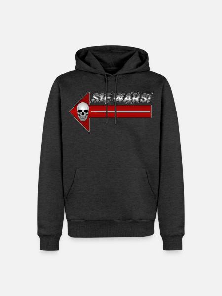 Skull Pfeil Parodie Design Sie wars - Männer Premium Bio Hoodie - Anthrazit meliert