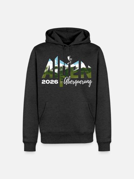 Alpen Überquerung 2026 - Wandern - Männer Premium Bio Hoodie - Anthrazit meliert