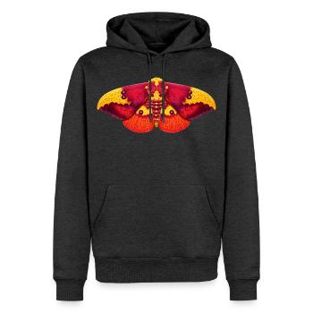Imperial Moth Eacles imperialis Cartoon Style - Sweat à capuche Premium bio Homme - anthracite chiné - Devant - Thijin (182cm)