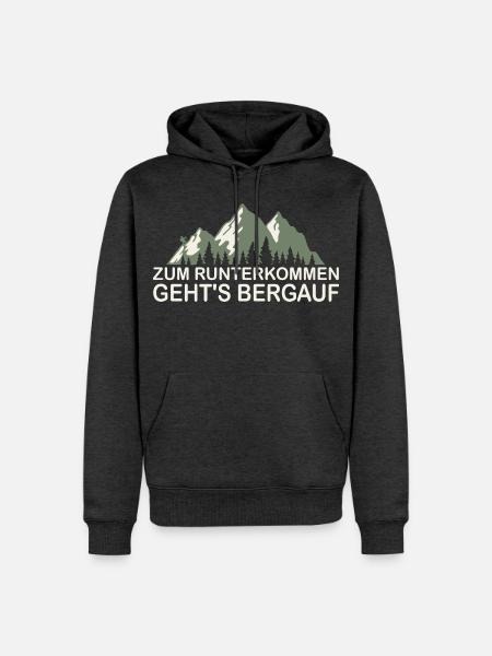 Wandern zum Runterkommen - Männer Premium Bio Hoodie - Anthrazit meliert