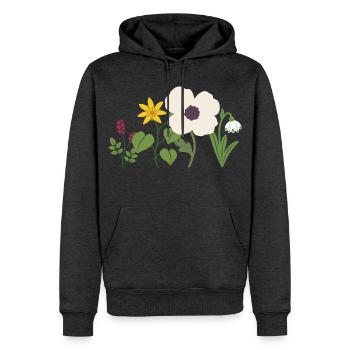 Blumen · Natur · Mohn - Männer Premium Bio Hoodie - Anthrazit meliert - Vorne - Thijin (182cm)