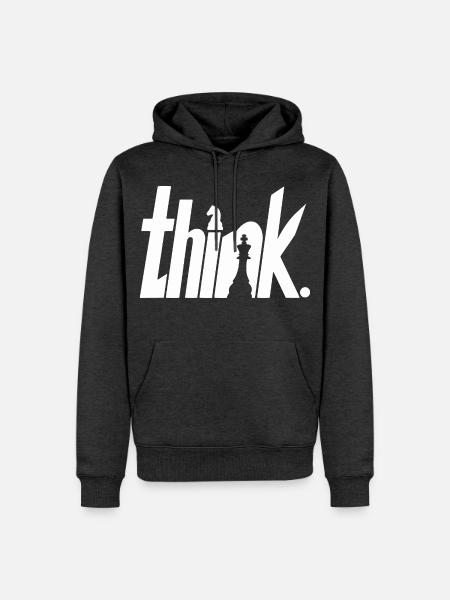 Schach Think - Männer Premium Bio Hoodie - Anthrazit meliert