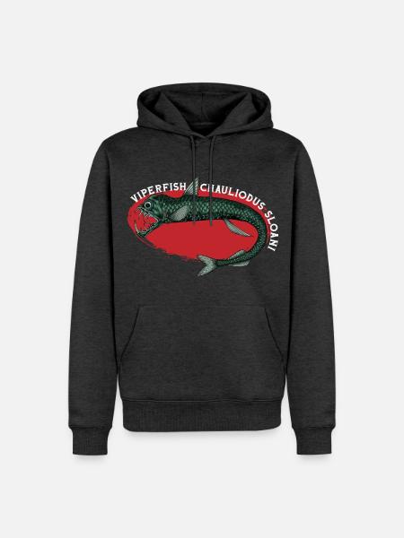 Tiefsee Monster - Viperfisch - Männer Premium Bio Hoodie - Anthrazit meliert