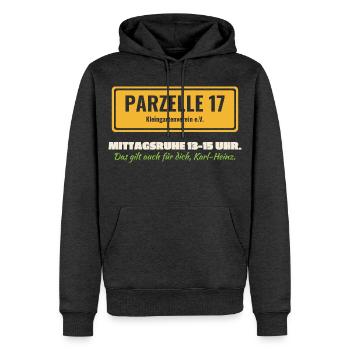 Kleingarten Parzelle Mittagsruhe Schrebergarten  - Männer Premium Bio Hoodie - Anthrazit meliert - Vorne - Thijin (182cm)