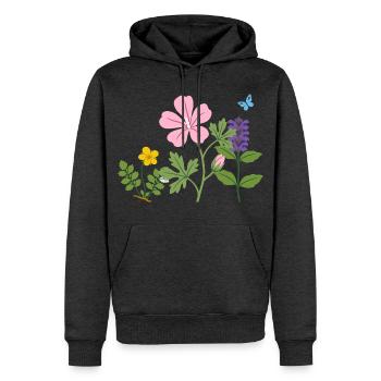 Blumen botanisch Garten Zeichnung Blumenliebhaber - Männer Premium Bio Hoodie - Anthrazit meliert - Vorne - Thijin (182cm)