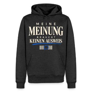 Meinungsfreiheit Demo Datenschutz Bürgerrechte - Männer Premium Bio Hoodie - Anthrazit meliert - Vorne - Thijin (182cm)