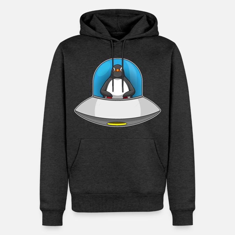 Penguin Spaceship Space - Sweat à capuche Premium bio Homme - anthracite chiné