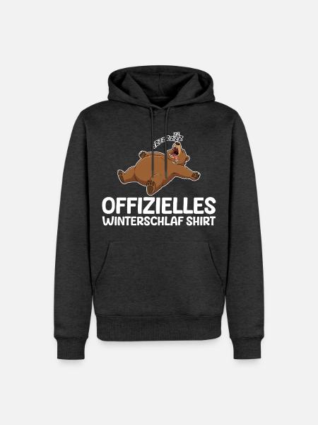 Winterschlaf Modus Bär Lustig Langschläfer - Männer Premium Bio Hoodie - Anthrazit meliert