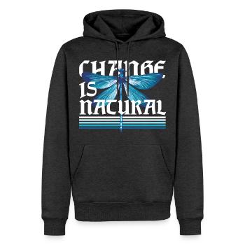 Libelle Libellen Change Is Natural - Männer Premium Bio Hoodie - Anthrazit meliert - Vorne - Thijin (182cm)