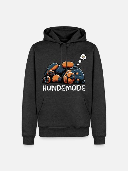 Hundemüde Rottweiler Rottweilerbesitzer Rottie - Männer Premium Bio Hoodie - Anthrazit meliert