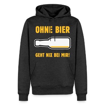 Ohne Bier Geht Nix Bei Mir! (Bierchen / NEG 3C) - Männer Premium Bio Hoodie - Anthrazit meliert - Vorne - Thijin (182cm)