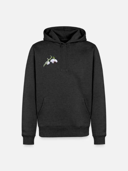 Schneeglöckchen-Marienkäferblüte - Männer Premium Bio Hoodie - Anthrazit meliert