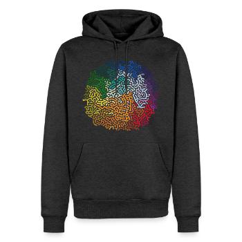 Hello - Männer Premium Bio Hoodie - Anthrazit meliert - Vorne - Thijin (182cm)