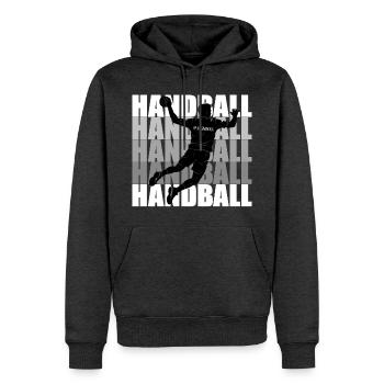 Handball - Männer Premium Bio Hoodie - Anthrazit meliert - Vorne - Thijin (182cm)
