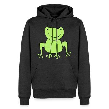 frosch - Männer Premium Bio Hoodie - Anthrazit meliert - Vorne - Thijin (182cm)