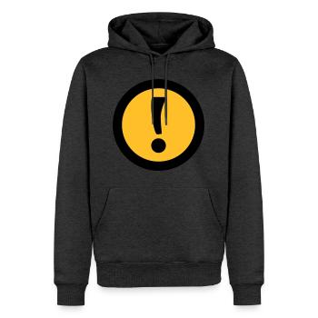 Achtung | Attention - Sweat à capuche Premium bio Homme - anthracite chiné - Devant - Thijin (182cm)