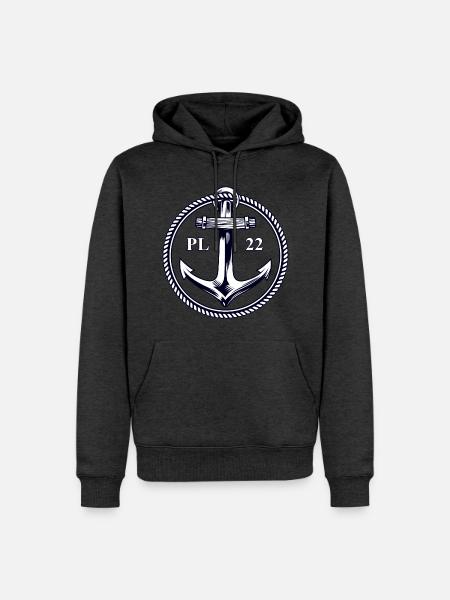 PL22 Marine Anchor - Men’s Premium Organic Hoodie - heather anthracite