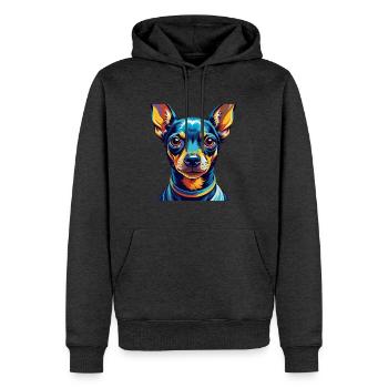 Miniatur Pinscher Hunderasse Cartoon Kawaii - Männer Premium Bio Hoodie - Anthrazit meliert - Vorne - Thijin (182cm)