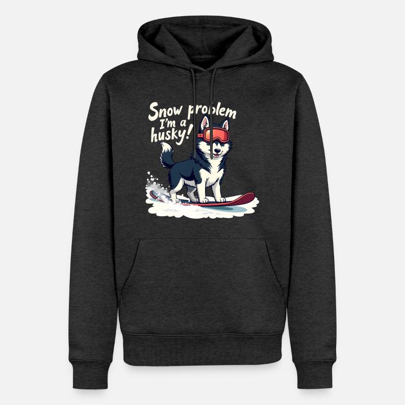 Kein Problem, ich bin ein Husky! - Männer Premium Bio Hoodie - Anthrazit meliert