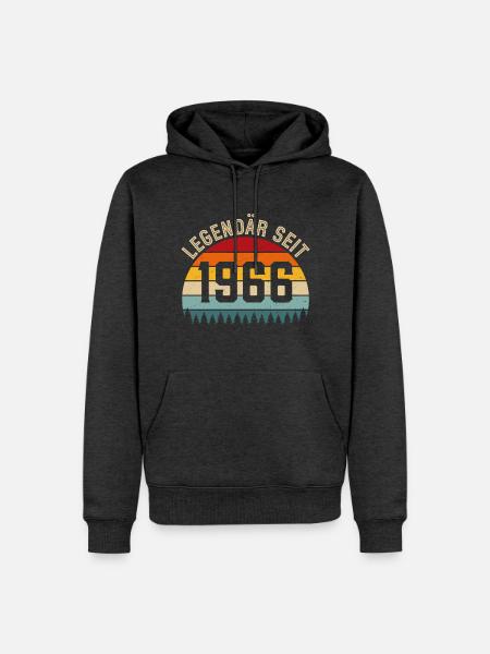 Legendär seit 1966 – Jahrgang 1966 - Männer Premium Bio Hoodie - Anthrazit meliert