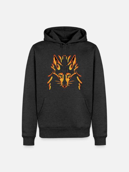 Observing Fox - Männer Premium Bio Hoodie - Anthrazit meliert