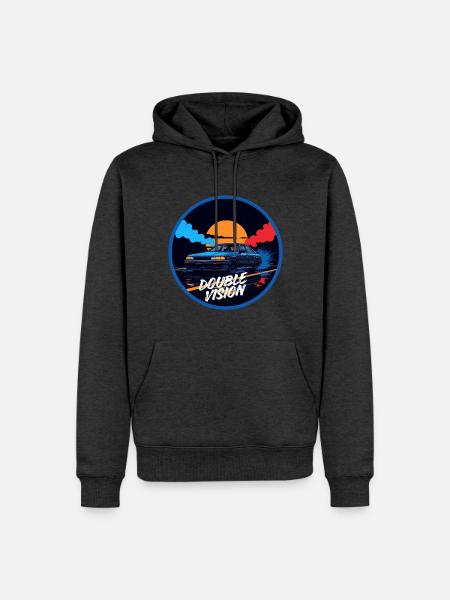 Double Vision Performance Limousine - Männer Premium Bio Hoodie - Anthrazit meliert