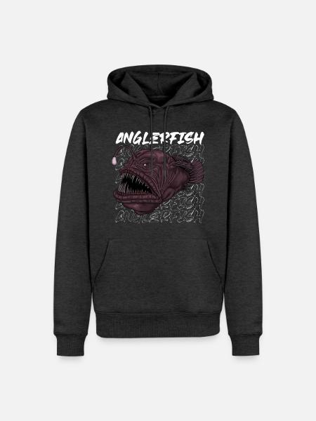 Tiefsee Monster - Anglerfisch - Männer Premium Bio Hoodie - Anthrazit meliert