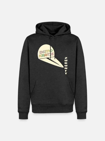 Zukunft Schatten Demokratie - Männer Premium Bio Hoodie - Anthrazit meliert