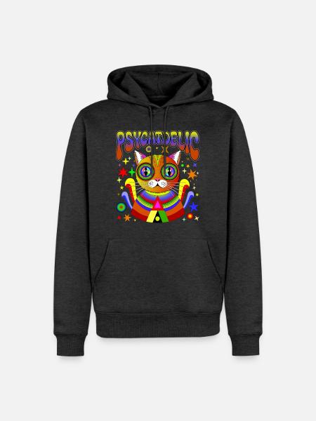PSYCATDELIC - Men’s Premium Organic Hoodie - heather anthracite