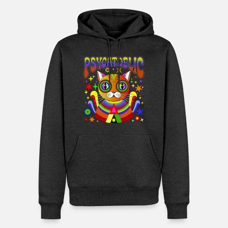 PSYCATDELIC - Männer Premium Bio Hoodie - Anthrazit meliert