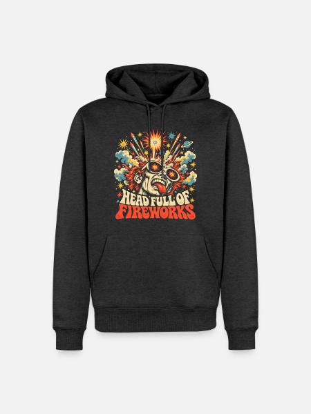 Pyro Head Feuerwerk - Männer Premium Bio Hoodie - Anthrazit meliert